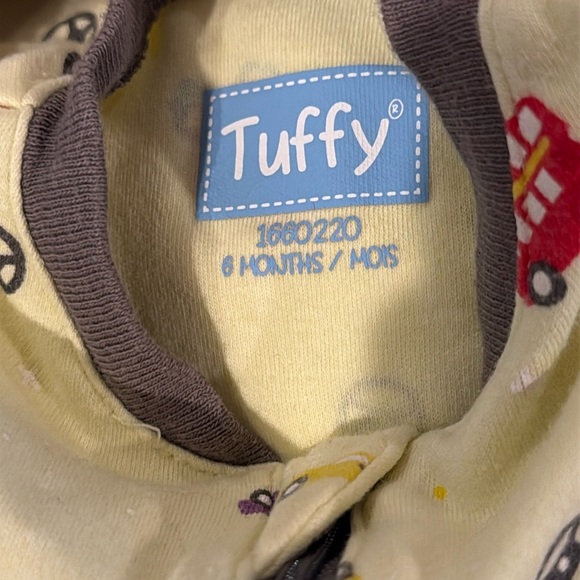 Tuffy - Yellow Baby Onesie with Red double decker Bus Print - Picture 3 of 3